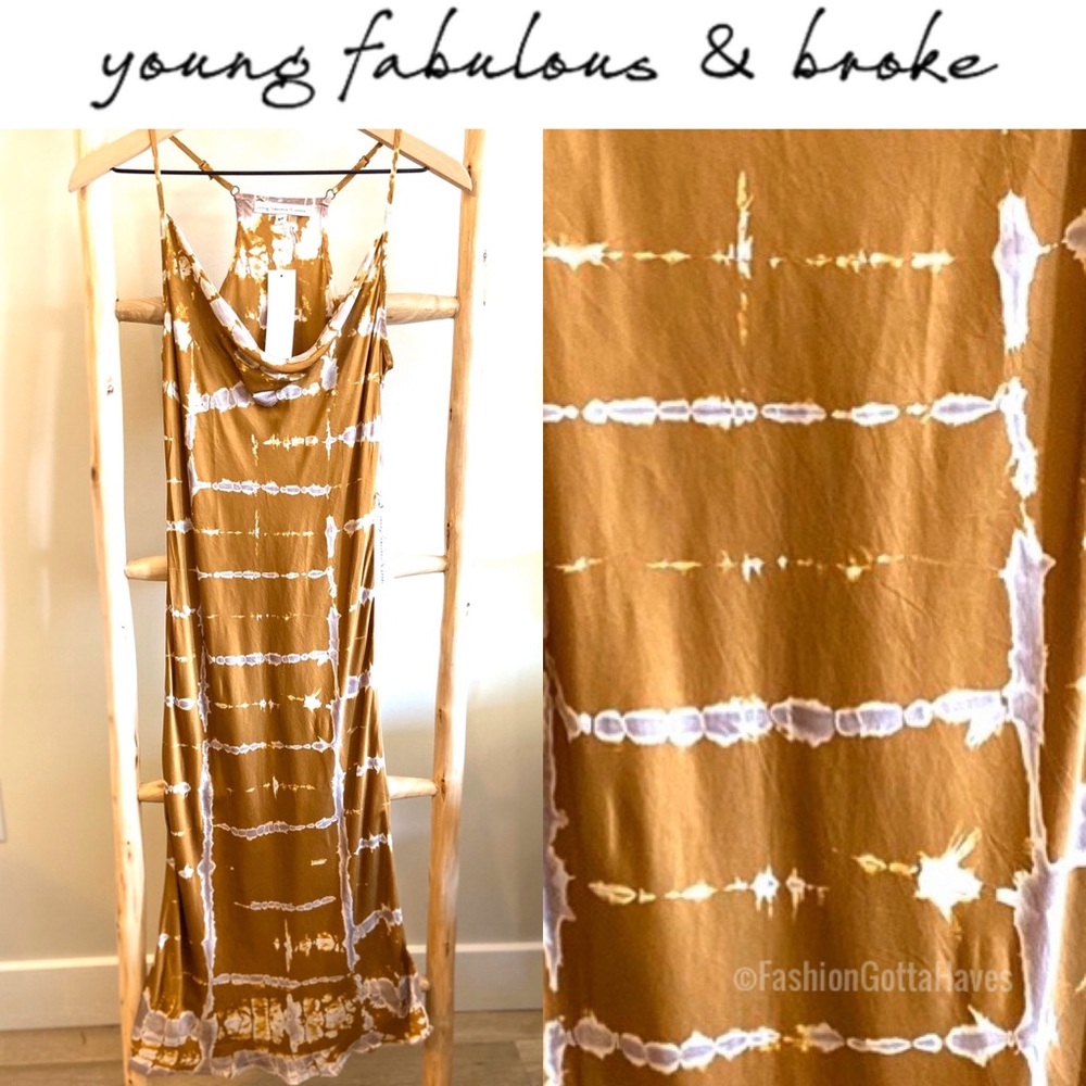 YOUNG FABULOUS BROKE YFB Tie Dye Slip Dress